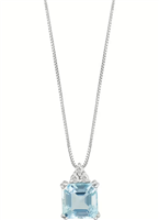 Collier Comete Femme Azzurra Prestige in Or blanc Acquamarina GLQ 311